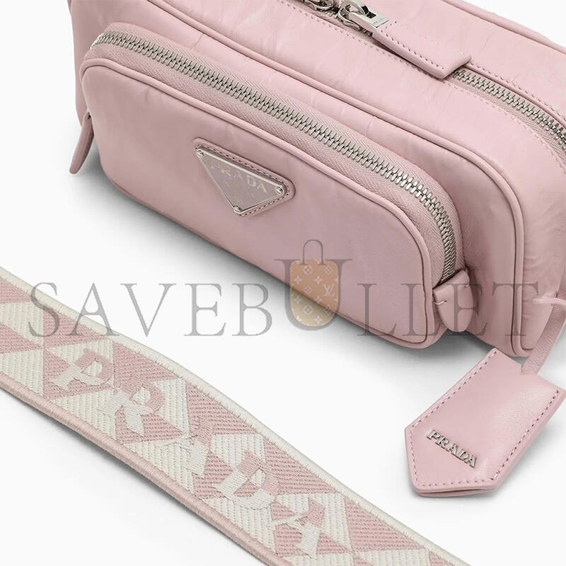 PRADA NAPPA ANTIQUE LEATHER MULTI-POCKET SHOULDER BAG 1BH198  (22*10.5*7cm)